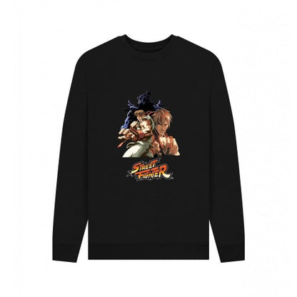 Front - Street Fighter Unisex Adult Group Pose Sweatshirt