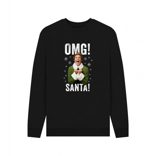 Front - Elf Unisex Adult OMG Santa Sweatshirt