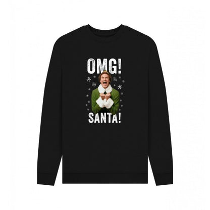 Front - Elf Unisex Adult OMG Santa Sweatshirt