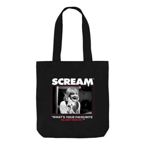 Front - Scream What´s Your Favourite Scary Movie? Graphic Tote Bag