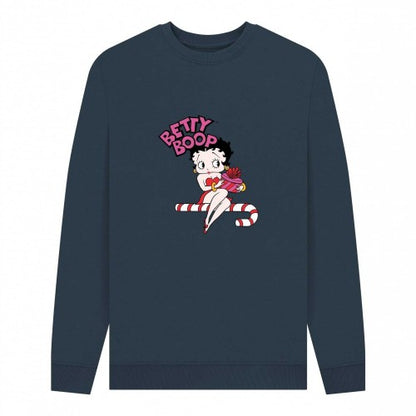 Front - Betty Boop Unisex Adult Candy Cane Sweatshirt