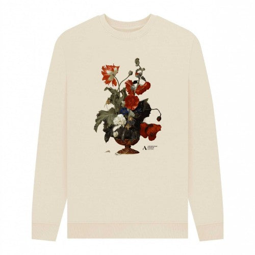 Front - Ashmolean Museum Unisex Adult A Vase Of Flowers Sweatshirt