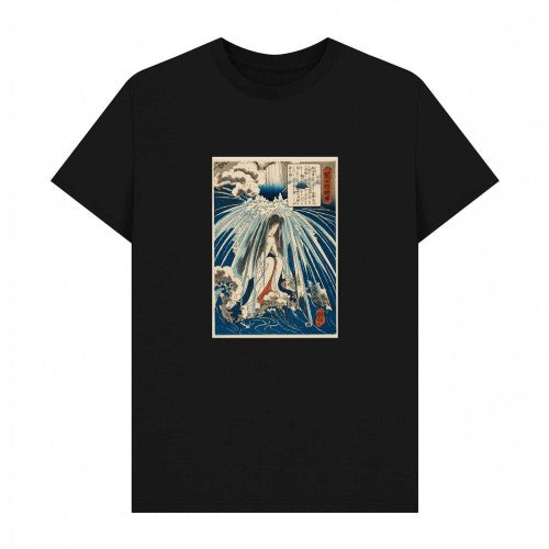 Front - Apoh Unisex Adult Kuniyoshi In The Waterfall Ashmolean Museum T-Shirt