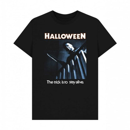 Front - Halloween Unisex Adult Trick To Stay Alive Graphic T-Shirt