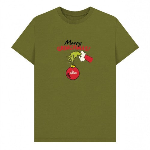 Front - The Grinch Unisex Adult Merry Grinchmas Bauble T-Shirt
