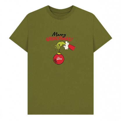 Front - The Grinch Unisex Adult Merry Grinchmas Bauble T-Shirt