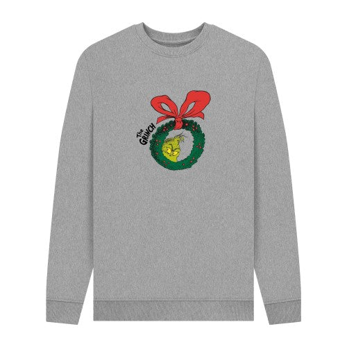Front - The Grinch Unisex Adult Wreath Sweatshirt
