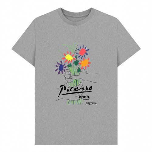 Front - Apoh Unisex Adult Flowers Picasso Heather T-Shirt