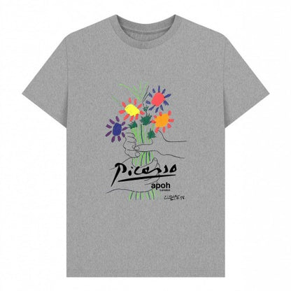 Front - Apoh Unisex Adult Flowers Picasso Heather T-Shirt