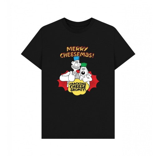 Front - Wallace and Gromit Unisex Adult Merry Cheesemas Graphic T-Shirt