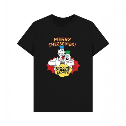 Front - Wallace and Gromit Unisex Adult Merry Cheesemas Graphic T-Shirt