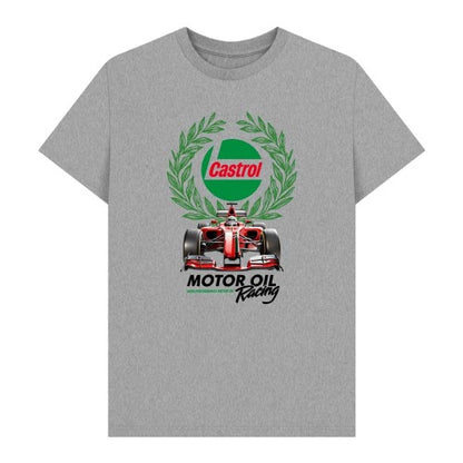Front - Castrol Unisex Adult Motor Oil Racing T-Shirt