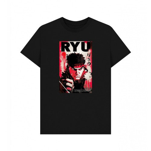 Front - Street Fighter Unisex Adult Ryu Kanji T-Shirt