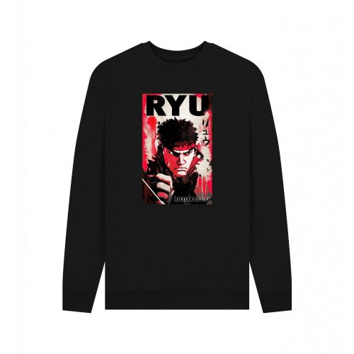 Front - Street Fighter Unisex Adult Ryu Kanji Sweatshirt