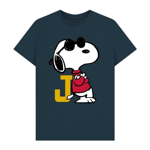 Front - Peanuts Unisex Adult Joe Cool Snoopy Retro Sports T-Shirt