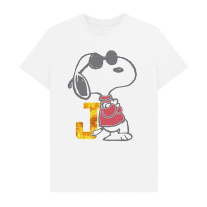 Front - Peanuts Unisex Adult Urban Bling Baseball Joe Cool Snoopy Sports T-Shirt