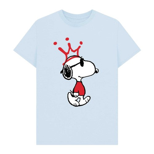 Front - Peanuts Unisex Adult Joe Cool Snoopy Crown T-Shirt