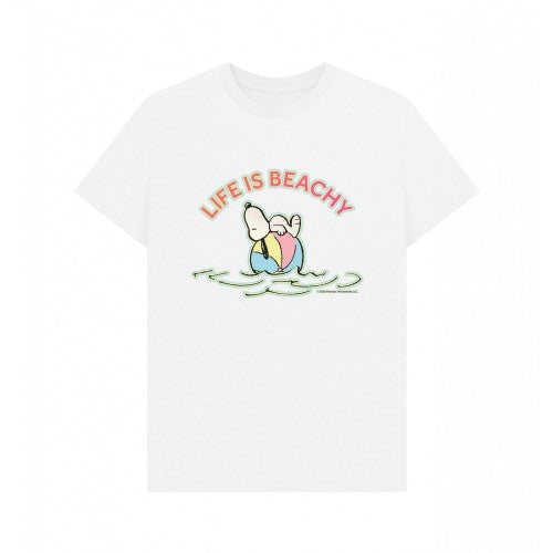 Front - Peanuts Unisex Adult Life Is Beachy Snoopy Vintage T-Shirt