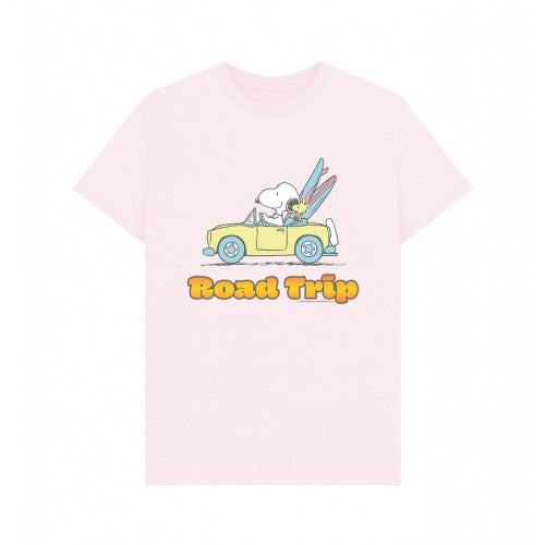 Front - Peanuts Unisex Adult Road Trip Snoopy & Woodstock Summer T-Shirt