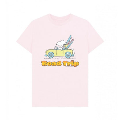 Front - Peanuts Unisex Adult Road Trip Snoopy & Woodstock Summer T-Shirt