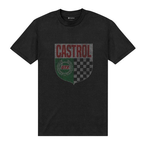 Front - Castrol Unisex Adult Shield T-Shirt