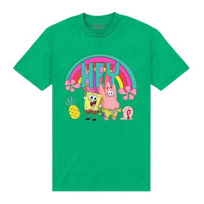 Front - SpongeBob SquarePants Unisex Adult Hey T-Shirt