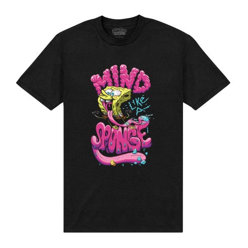Front - SpongeBob SquarePants Unisex Adult Mind Sponge T-Shirt
