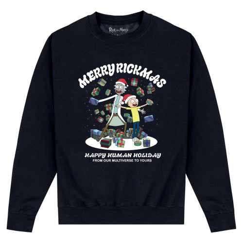 Front - Rick And Morty Unisex Adult Christmas Sweatshirt