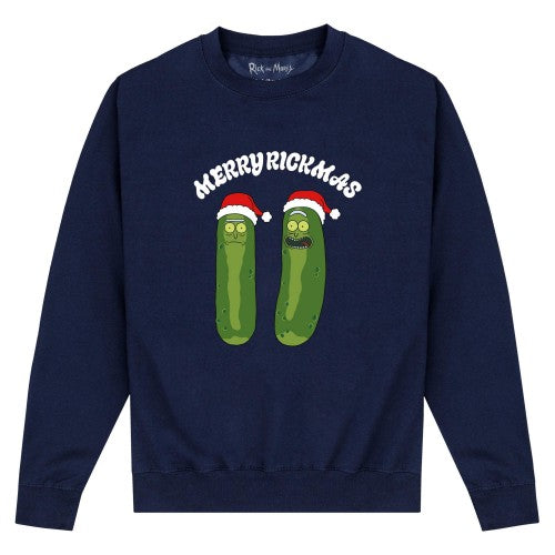 Front - Rick And Morty Unisex Adult Pickle Rick Christmas Sweatshirt