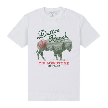 Front - Yellowstone Unisex Adult Dutton Ranch Buffalo T-Shirt