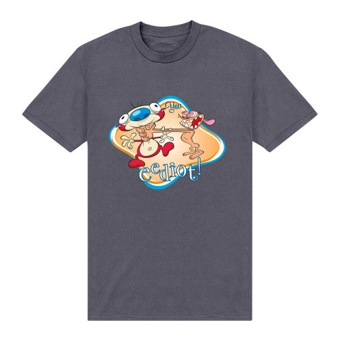 Front - Ren & Stimpy Unisex Adult Eediot T-Shirt