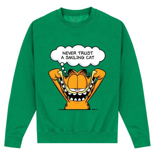 Front - Garfield Unisex Adult Smiling Cat Sweatshirt