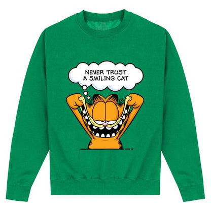 Front - Garfield Unisex Adult Smiling Cat Sweatshirt