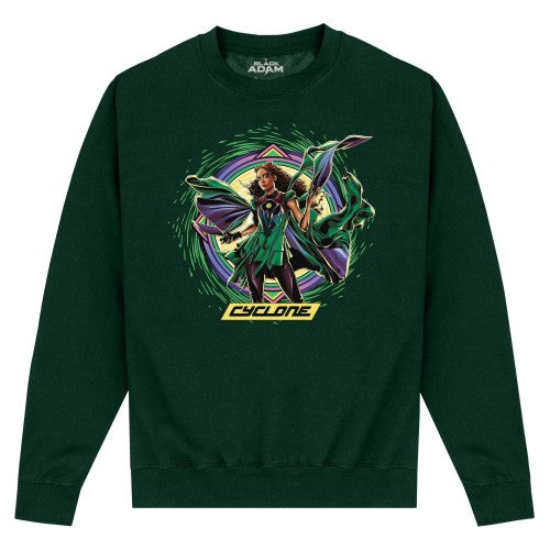 Front - Black Adam Unisex Adult Cyclone Sweatshirt