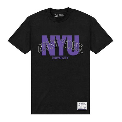 Front - New York University Unisex Adult Script T-Shirt