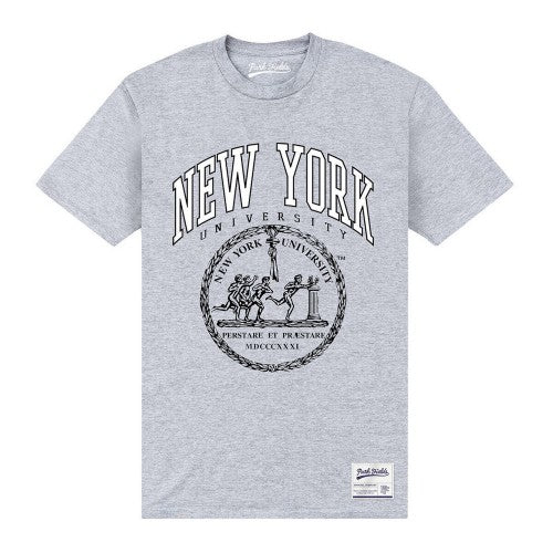 Front - New York University Unisex Adult Crest T-Shirt