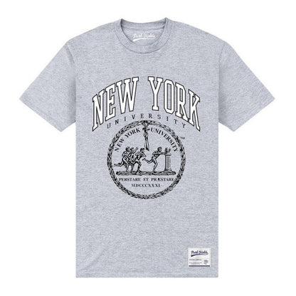 Front - New York University Unisex Adult Crest T-Shirt