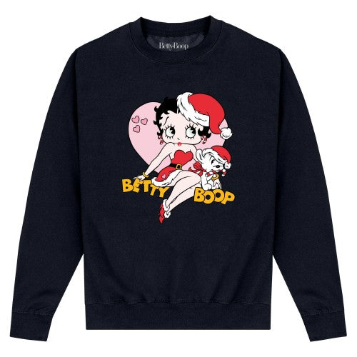 Front - Betty Boop Unisex Adult Heart Sweatshirt