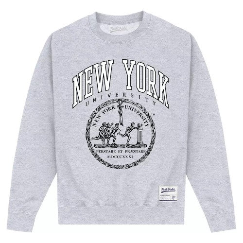 Front - New York University Unisex Adult Crest Sweatshirt