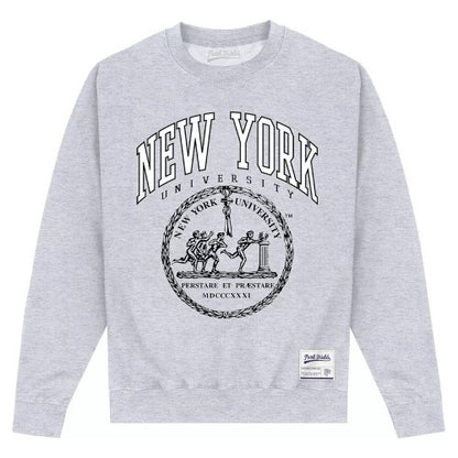 Front - New York University Unisex Adult Crest Sweatshirt