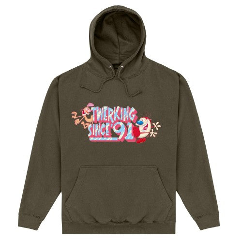 Front - Ren & Stimpy Unisex Adult Twerking Hoodie