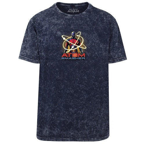 Front - Black Adam Unisex Adult Atom Smasher Acid Wash T-Shirt