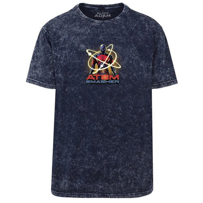 Front - Black Adam Unisex Adult Atom Smasher Acid Wash T-Shirt