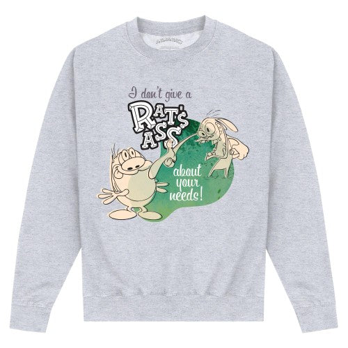 Front - Ren & Stimpy Unisex Adult Rats Ass Sweatshirt