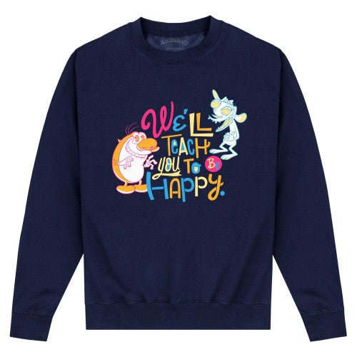 Front - Ren & Stimpy Unisex Adult Teach Sweatshirt
