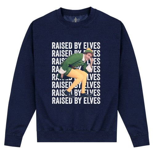 Front - Elf Unisex Adult Raised By Elves Sweatshirt