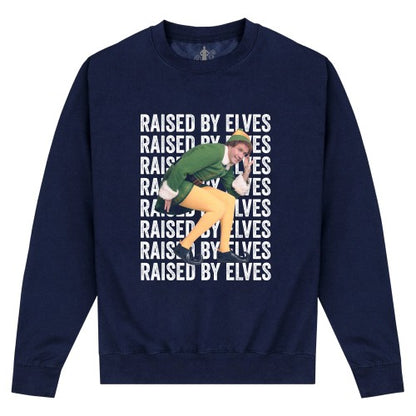 Front - Elf Unisex Adult Raised By Elves Sweatshirt