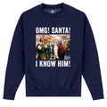 Front - Elf Unisex Adult OMG Santa Photo Sweatshirt