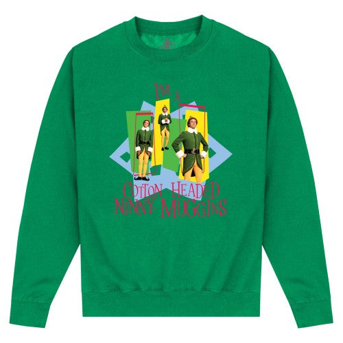 Front - Elf Unisex Adult Ninny Muggins Retro Sweatshirt