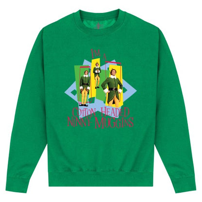 Front - Elf Unisex Adult Ninny Muggins Retro Sweatshirt